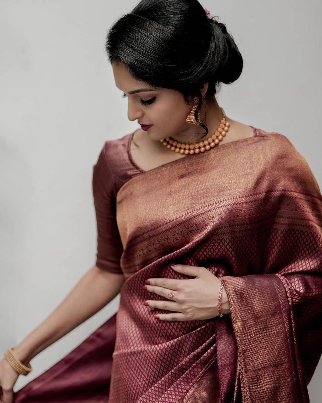 Festival Wear Kanjivaram Soft Silk by Icultuer with Thread Tassels
