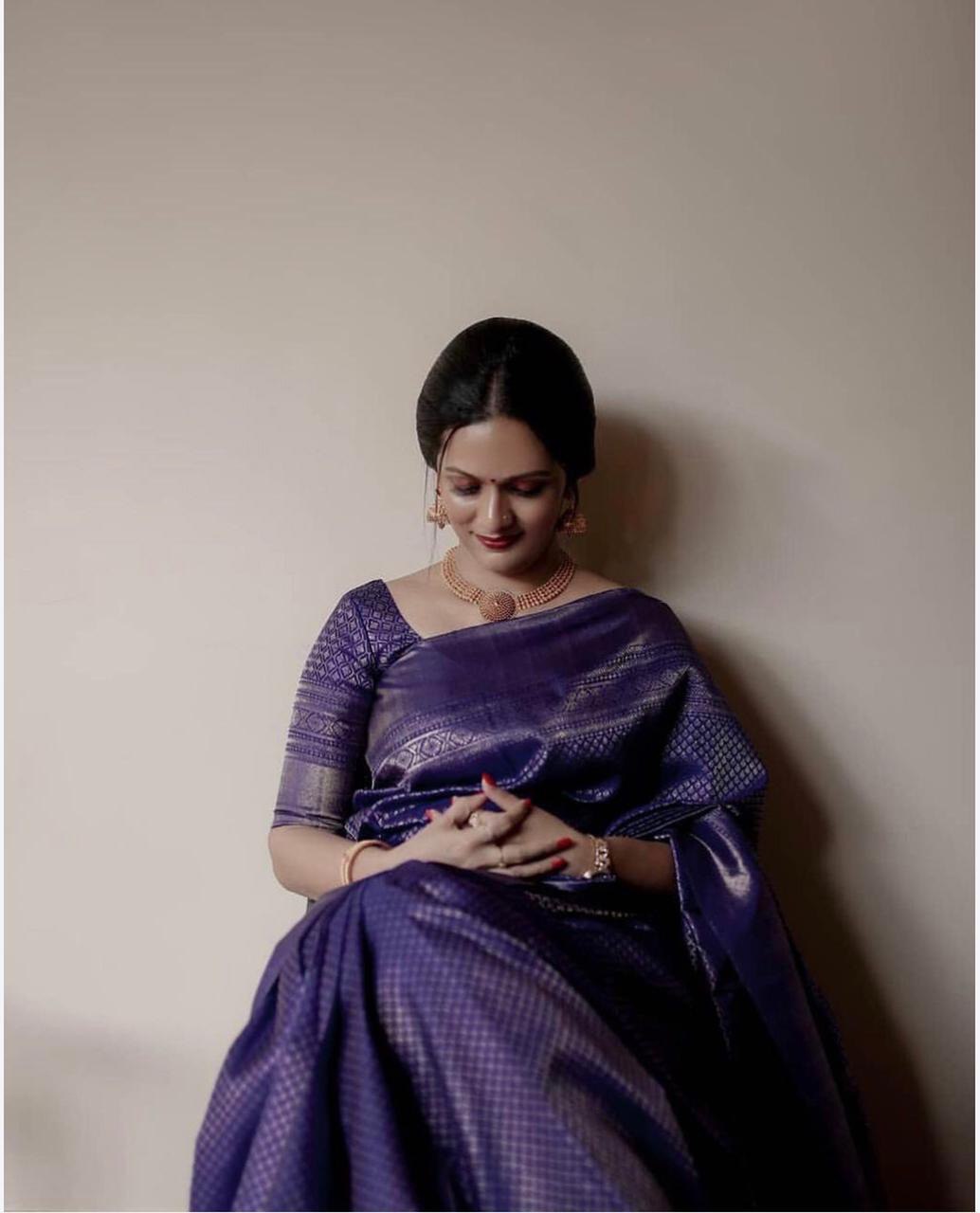 Purple Woven Kanjivaram Art Silk Designer Fancy by Icultuer