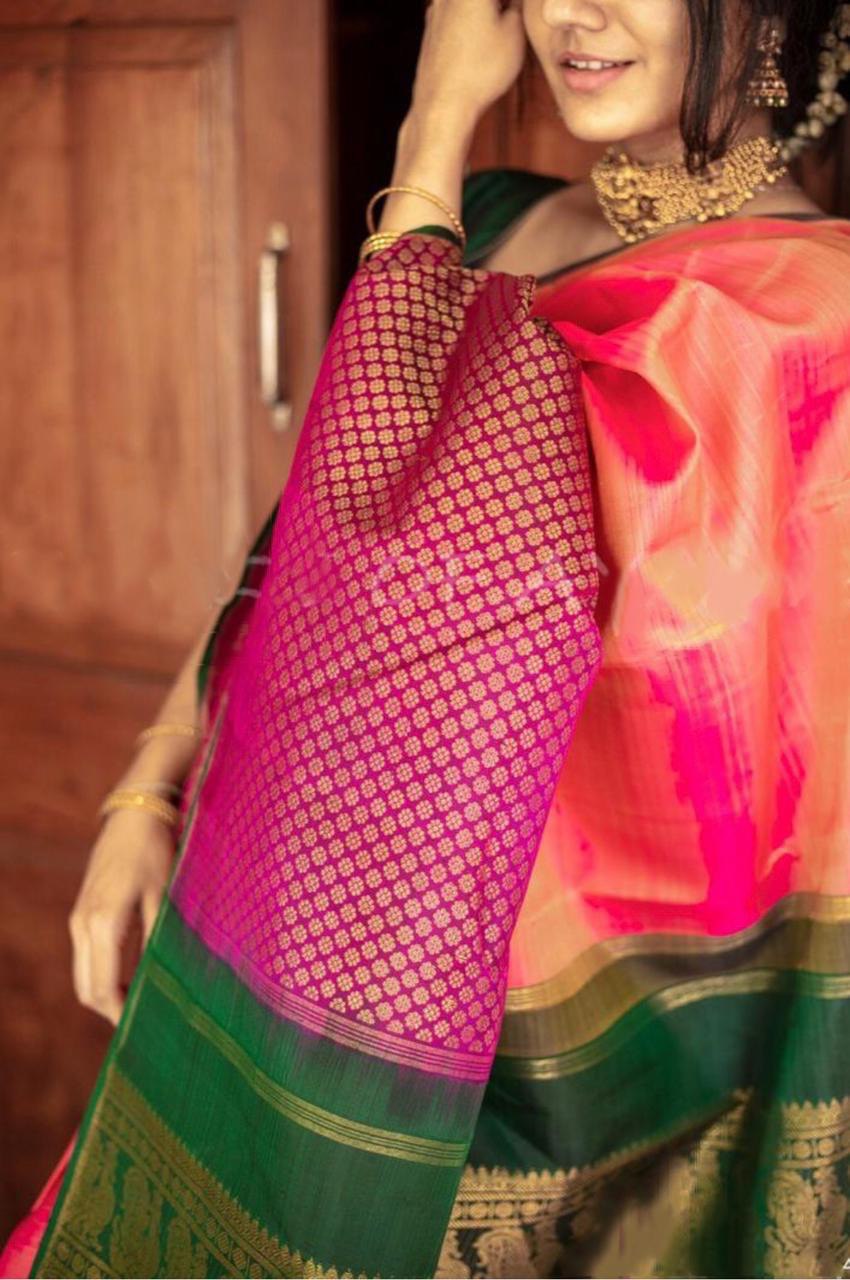 Lichi Soft Kanchipuram Silk by Icultuer for Women