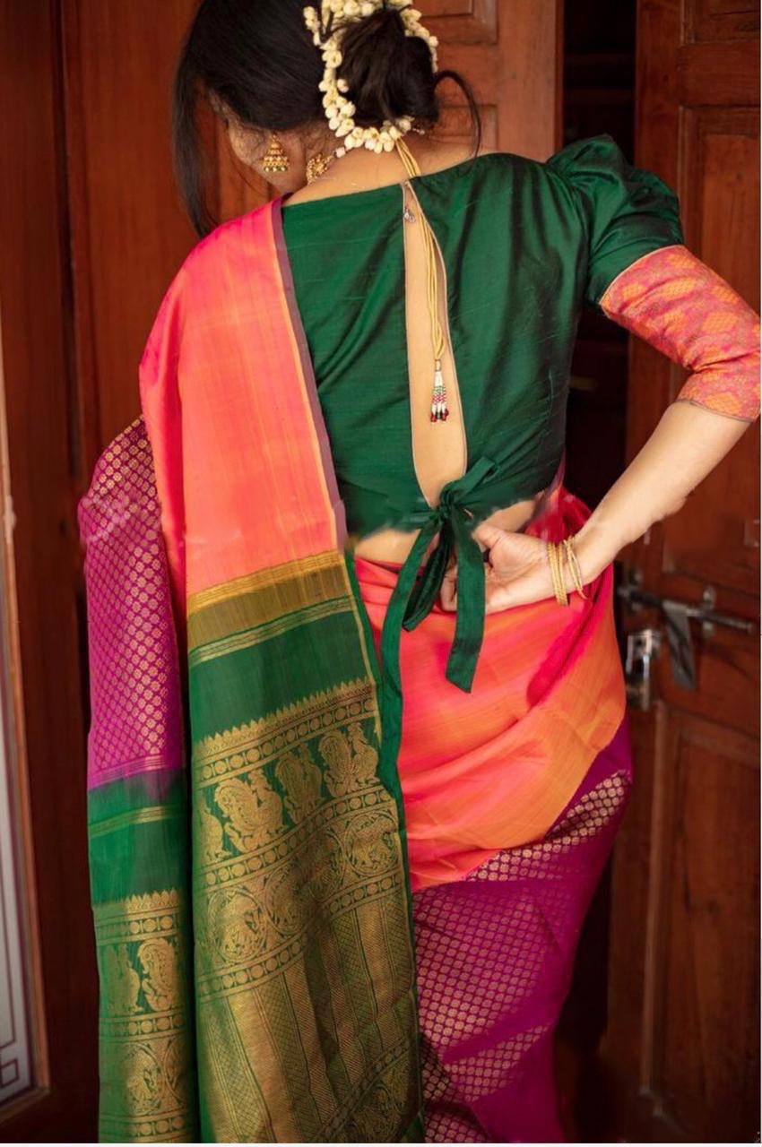 Lichi Soft Kanchipuram Silk by Icultuer for Women