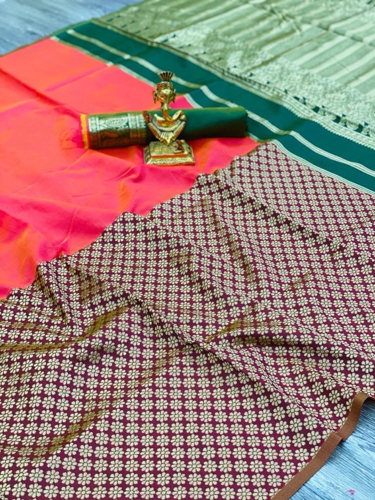 Lichi Soft Kanchipuram Silk by Icultuer for Women