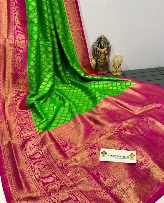 Casual Wear Multicolor Lichi Soft Silk Banarasi by Icultuer