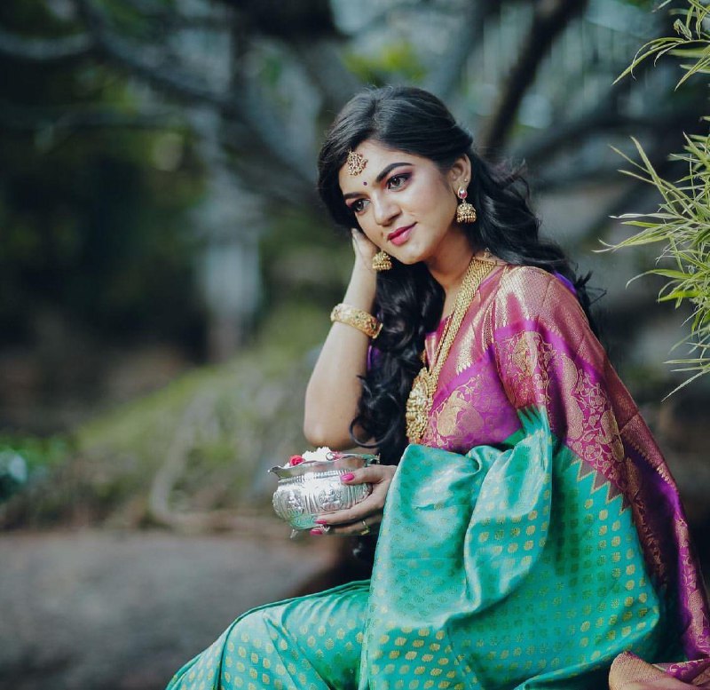 Light Green Kanjivaram Pure Silk Zari Woven by Icultuer