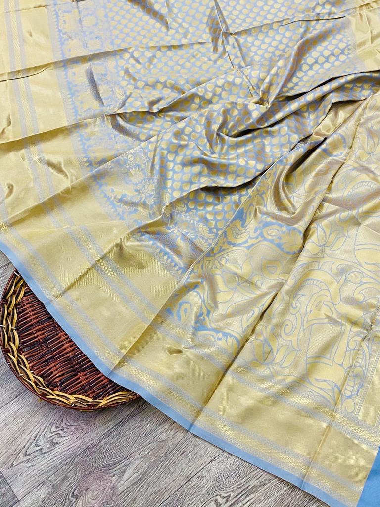 Wedding Special Beautiful Zari Weaving Soft Silk by Icultuer