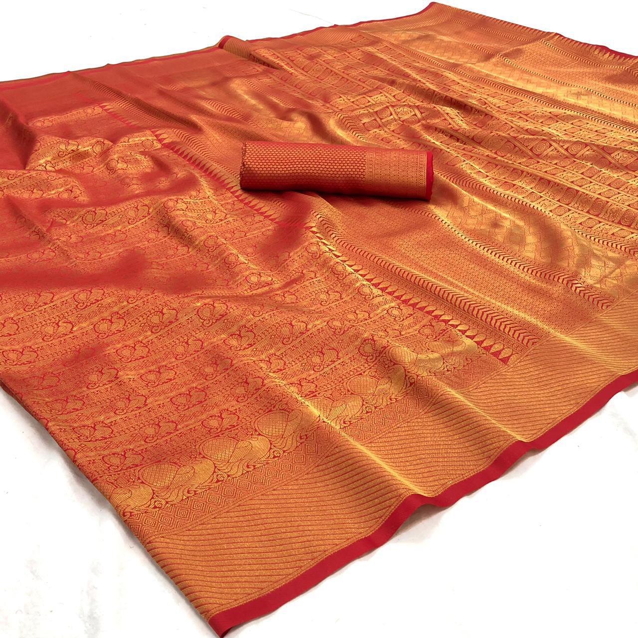 Zari Weaving Pure Silk by Icultuer with Attractive tassels