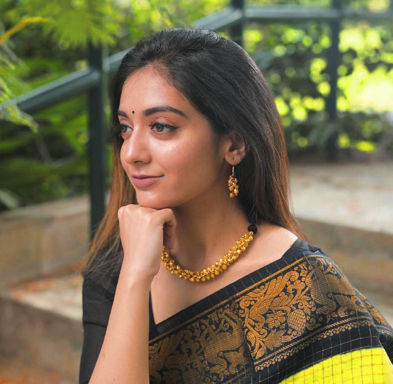 Yellow & Black Chex Printed Solid Jacquard Soft Silk by Icultuer