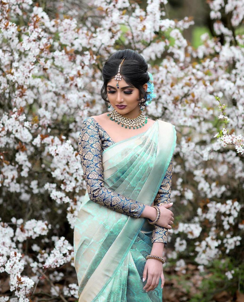 Kanchi Pattu Kanchipuram Silk by Icultuer With Blouse