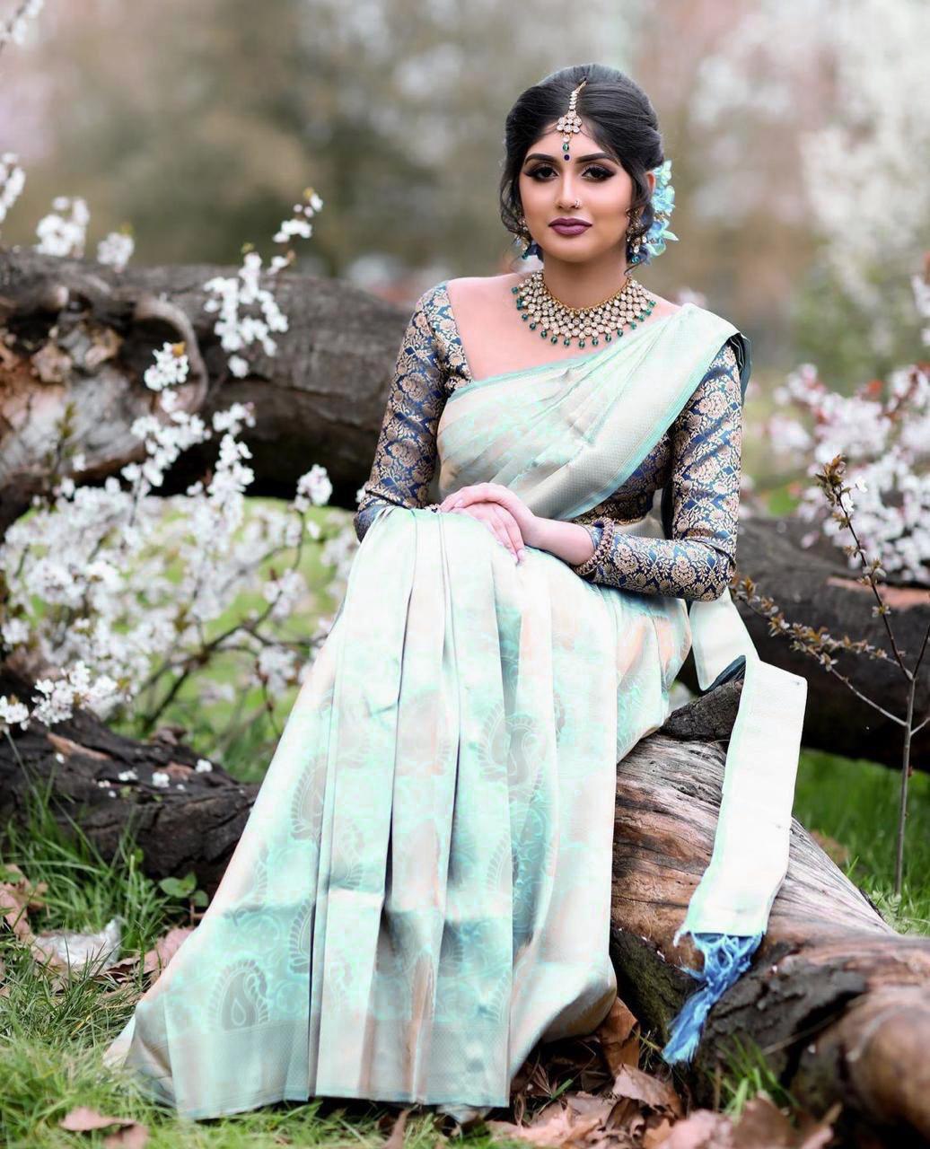 Kanchi Pattu Kanchipuram Silk by Icultuer With Blouse