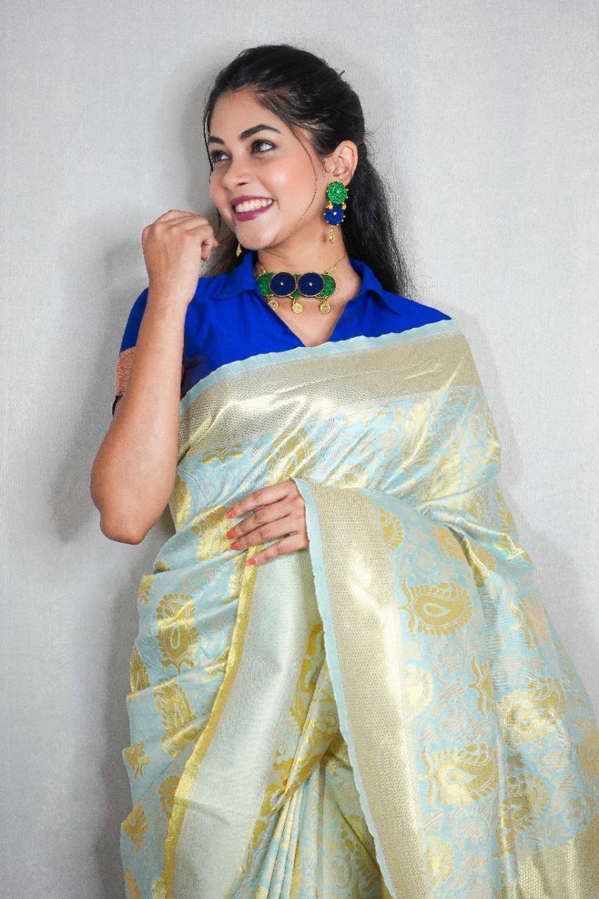 Special Edition Golden Zari Weaving Silk by Icultuer