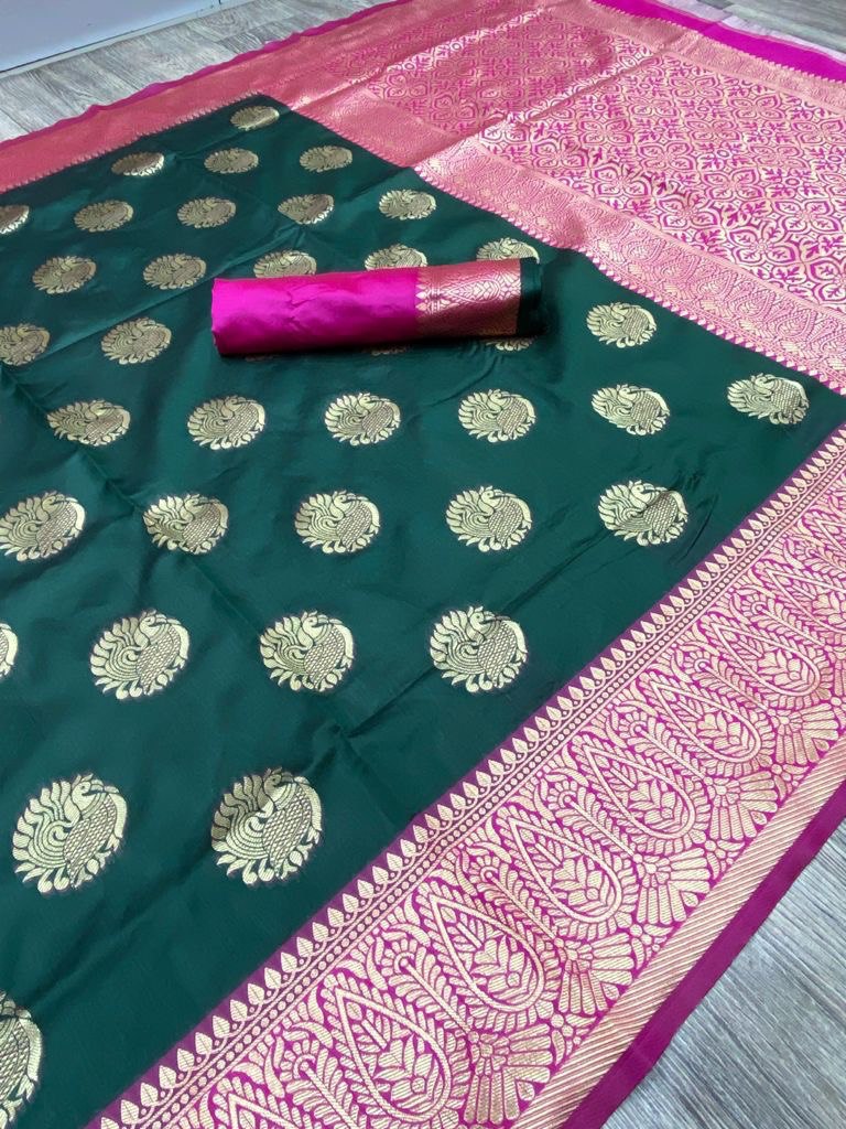 Peacock Woven Design Kanjivaram Pure Art Silk Designer by Icultuer