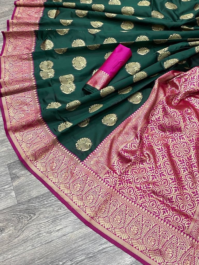 Peacock Woven Design Kanjivaram Pure Art Silk Designer by Icultuer