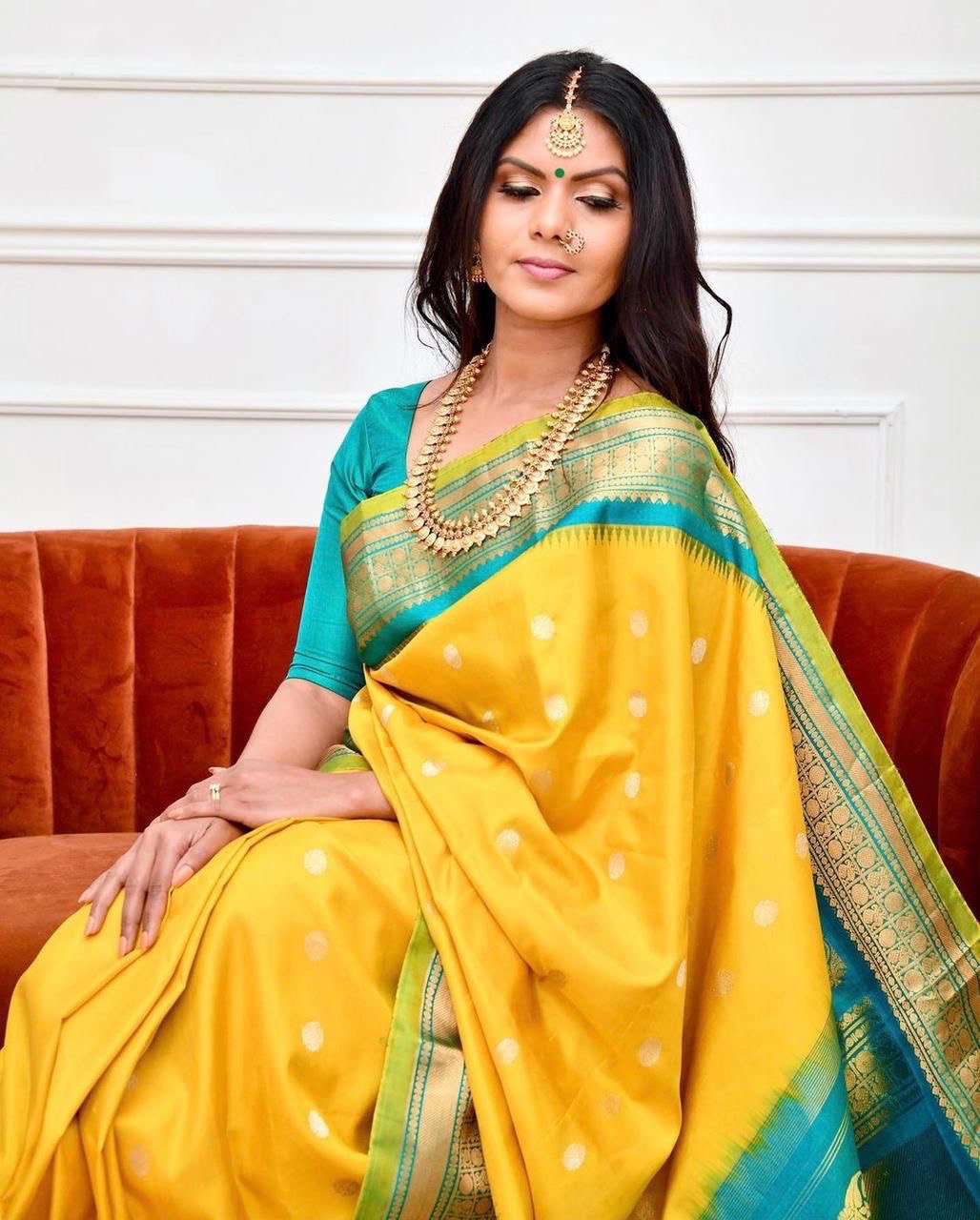 Haldi Special Kanchipuram Soft Silk by Icultuer