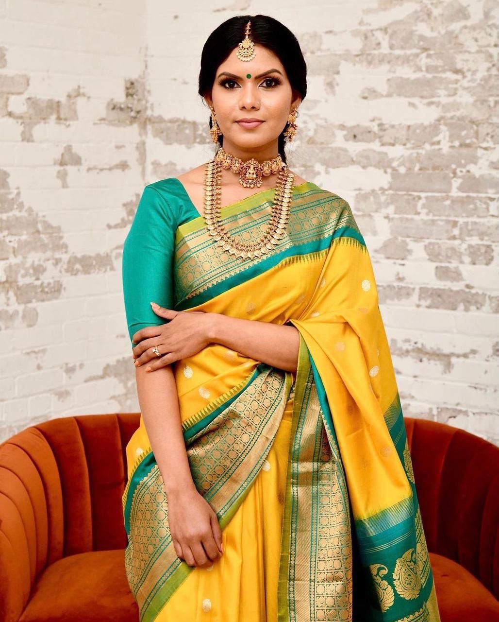 Haldi Special Kanchipuram Soft Silk by Icultuer
