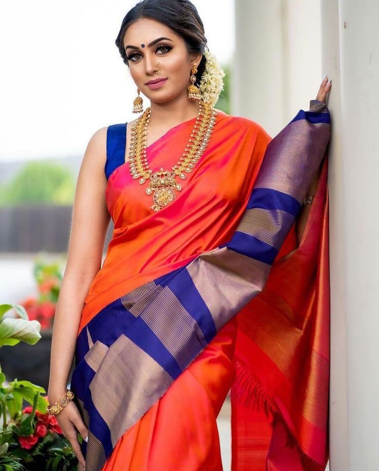 Organic Banarasi Soft Silk by Icultuer for Regular Wear