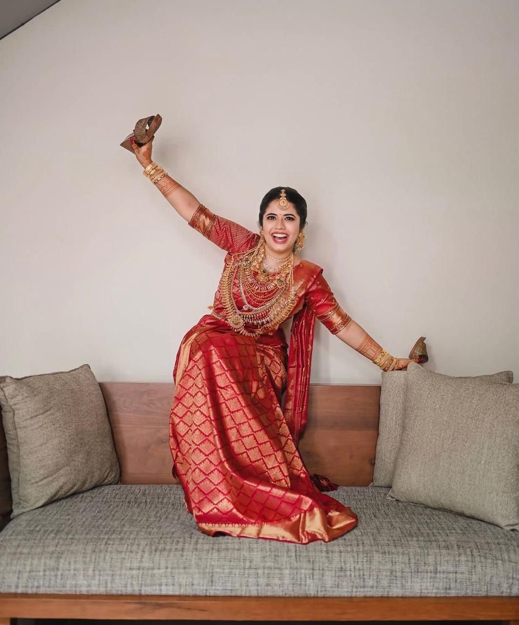 Assam Soft Silk Red by Icultuer for Wedding
