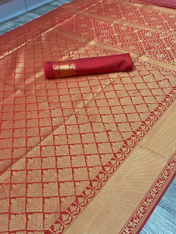 Assam Soft Silk Red by Icultuer for Wedding