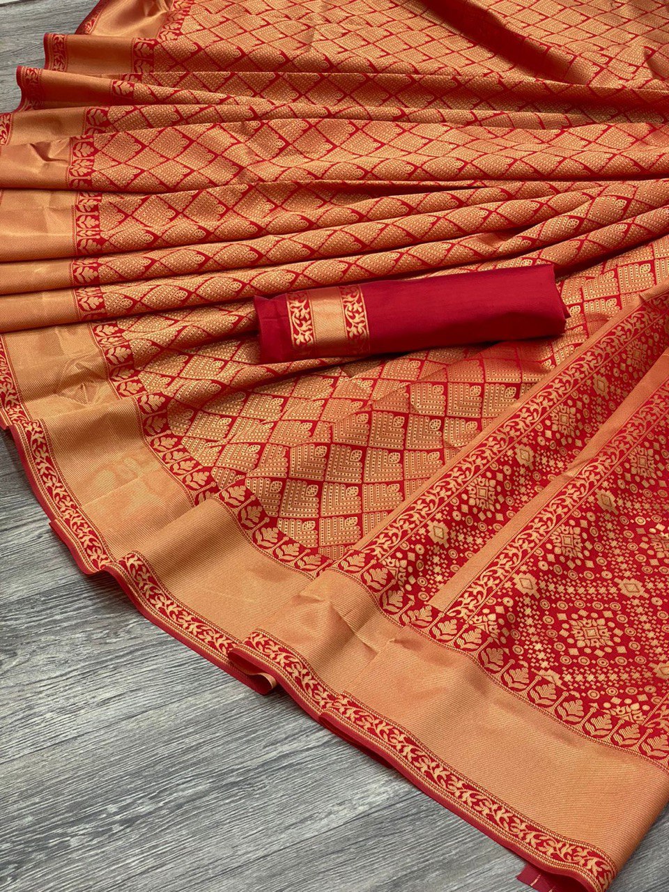 Assam Soft Silk Red by Icultuer for Wedding