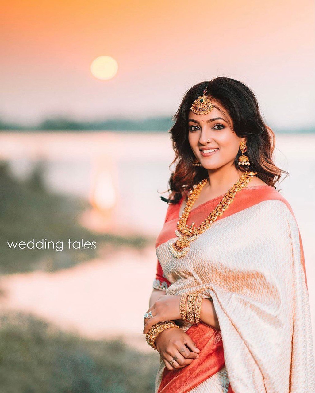 White Kanchipuram Lichi Silk Banarasi by Icultuer with Blouse