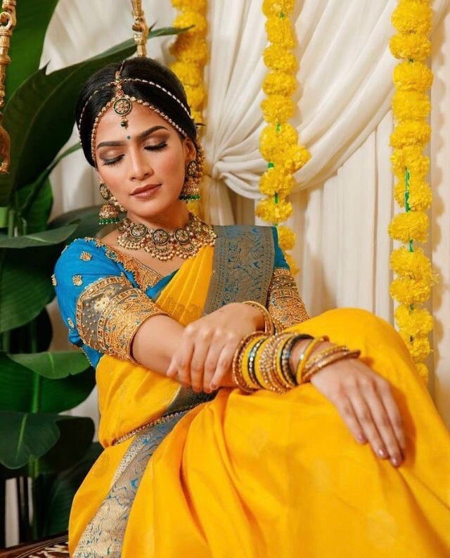 Yellow Zari Woven Banarasi Soft Silk by Icultuer