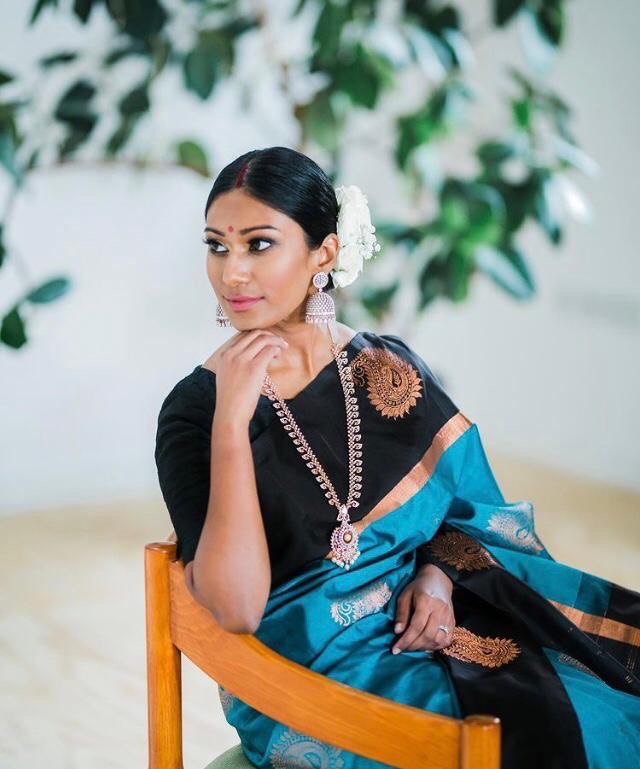 Black & Blue Zari Woven Banarasi Soft Silk by Icultuer