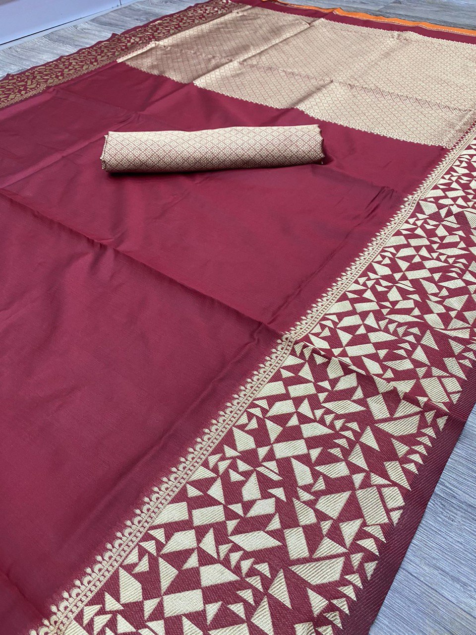 Maroon Beautiful Design Kanchipuram Soft Silk by Icultuer