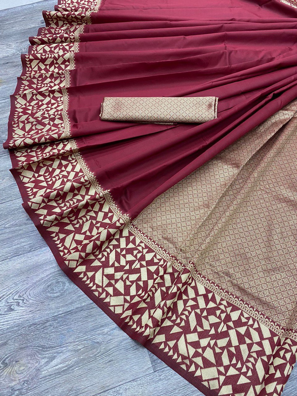 Maroon Beautiful Design Kanchipuram Soft Silk by Icultuer