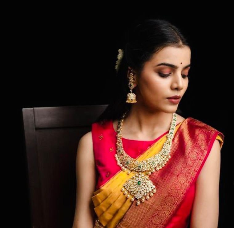 Yellow Banarasi Pure Soft Silk Woven Design by Icultuer