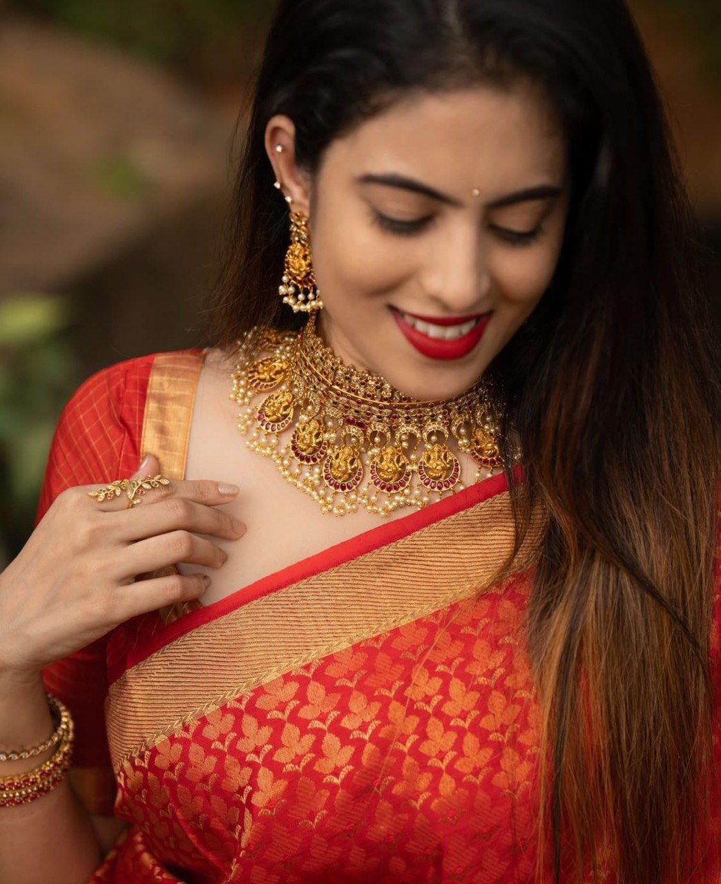 Red Jacquard Pattern Banarasi Soft Silk Cotton by Icultuer