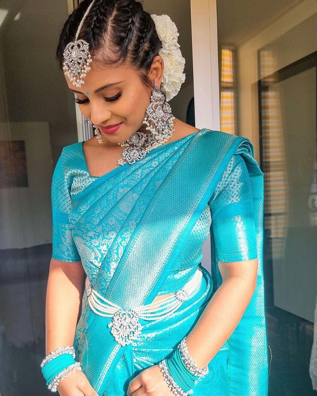 Blue Kanjivaram Pure Silk by Icultuer for Wedding