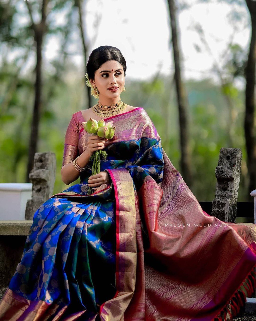 Party Wear Zari Weaving Kanjivaram Soft Silk Jacquard by Icultuer