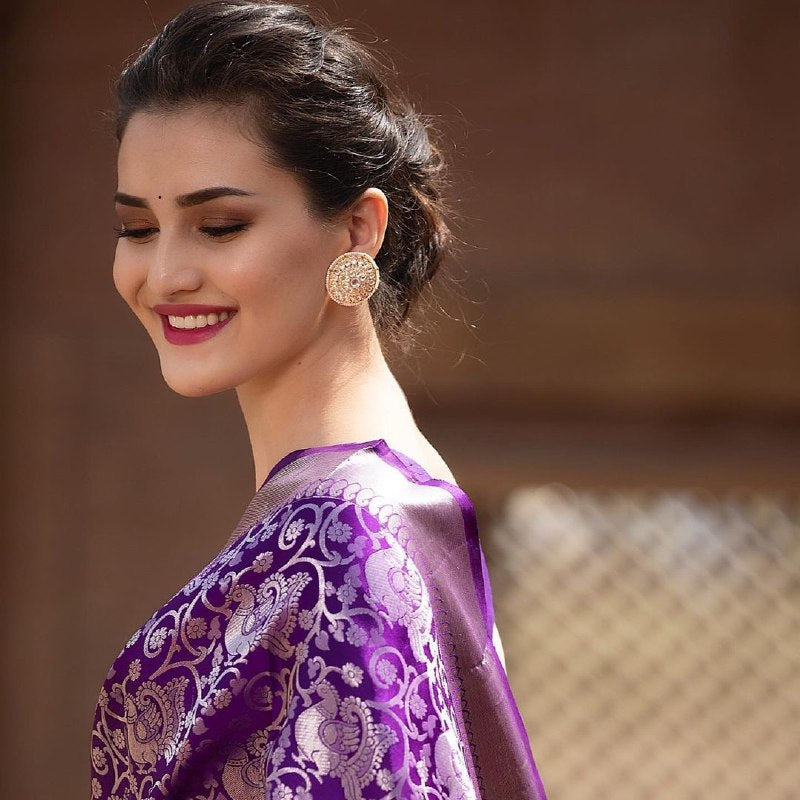Peacock Design Full Zari Weaving Kanjivaram Pure Silk by Icultuer