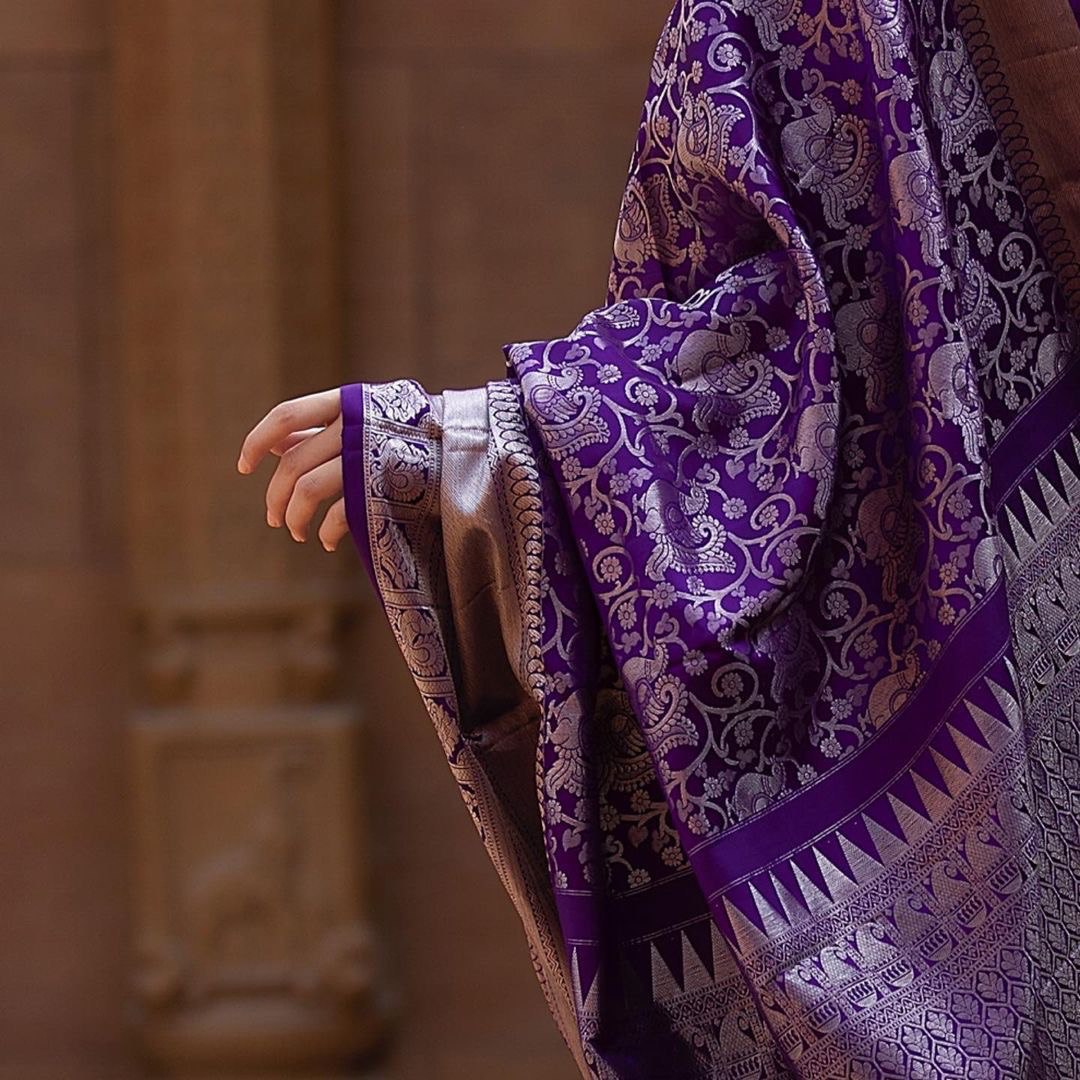 Peacock Design Full Zari Weaving Kanjivaram Pure Silk by Icultuer
