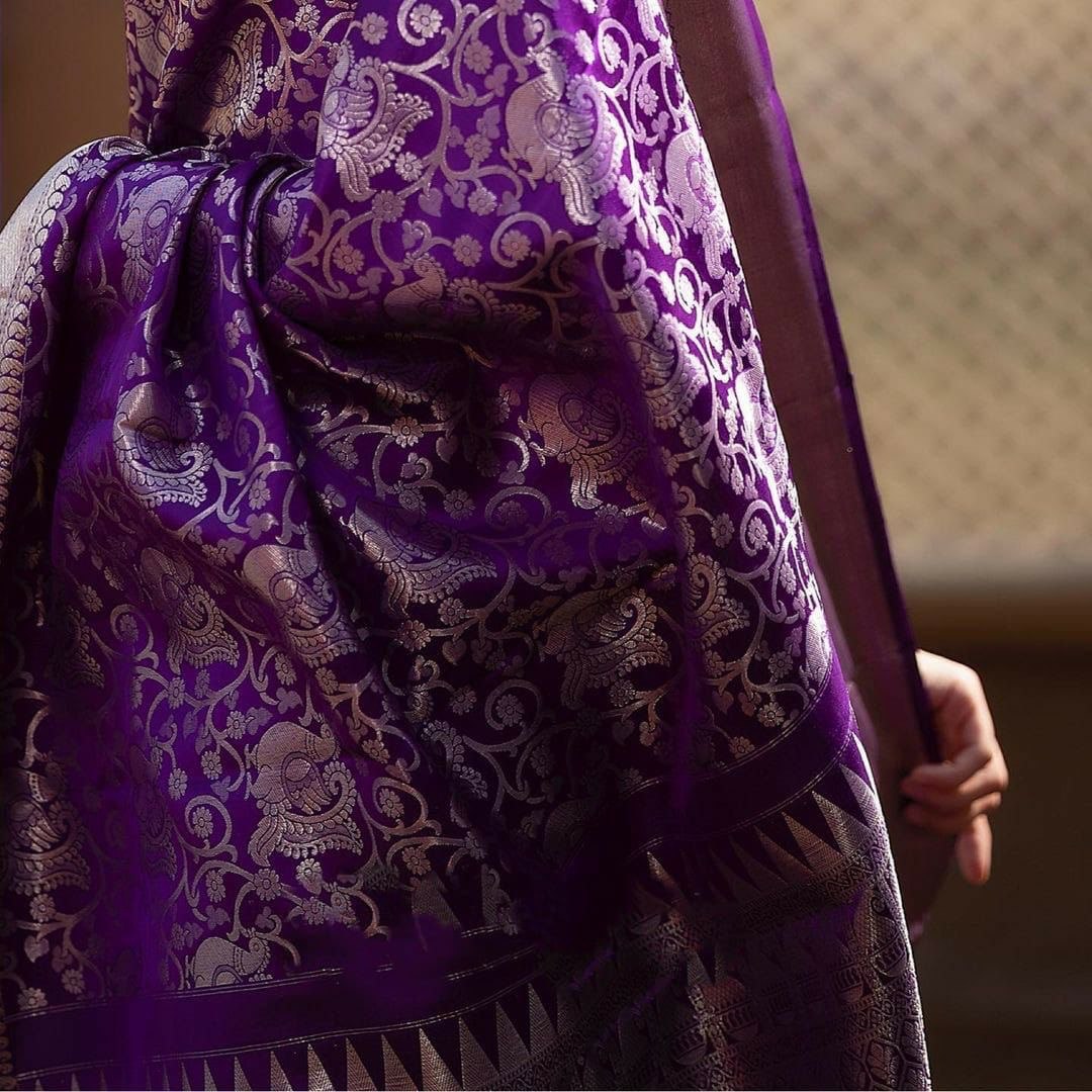 Peacock Design Full Zari Weaving Kanjivaram Pure Silk by Icultuer