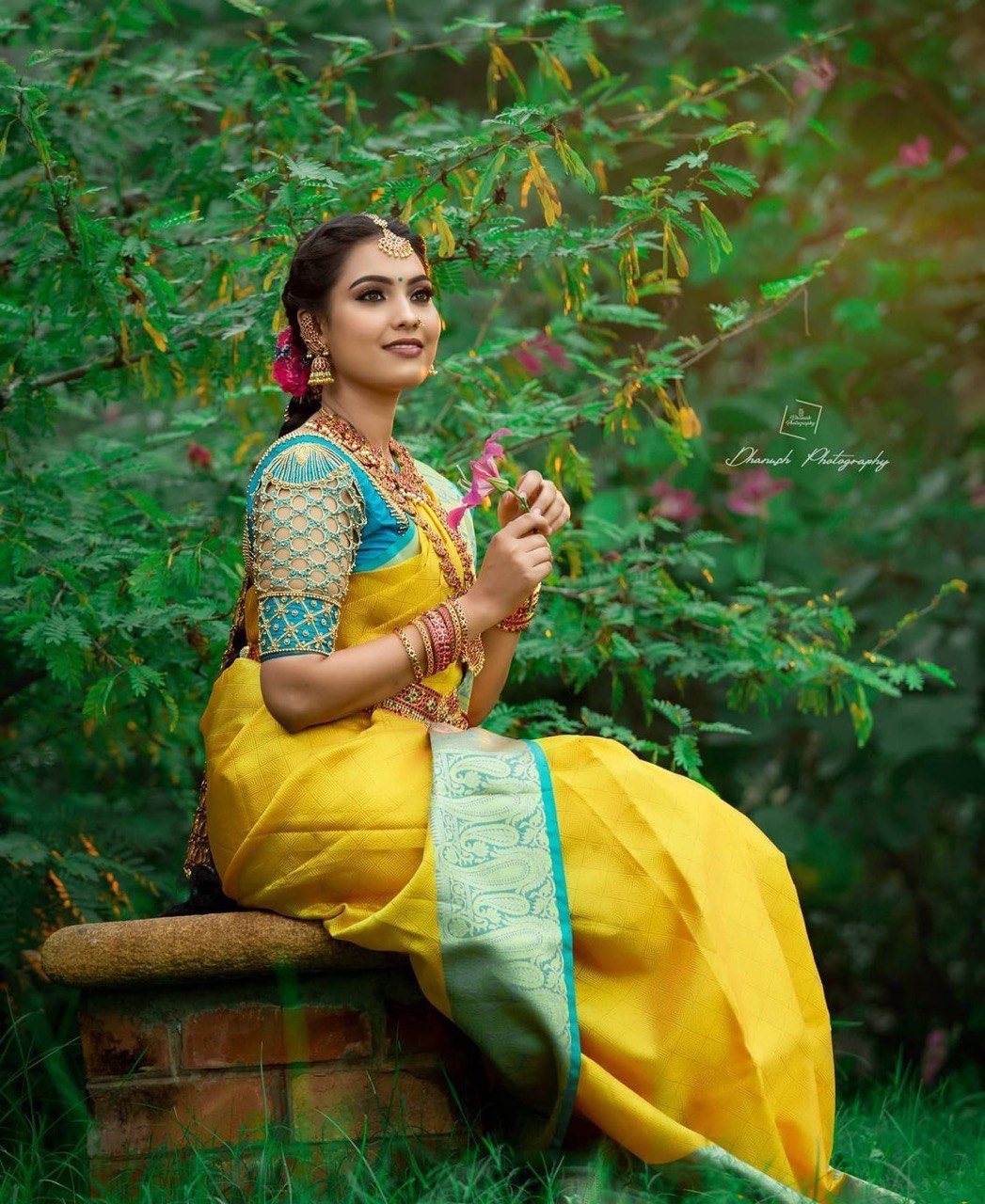 Yellow Banarasi Soft Silk Jacquard Wedding by Icultuer