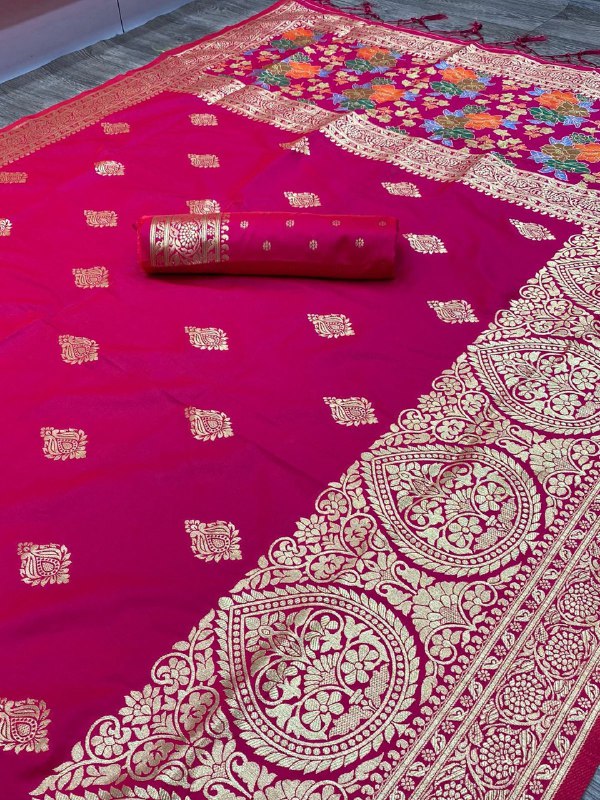 Zari Woven Kanjivaram Silk by Icultuer with Jacquard Work
