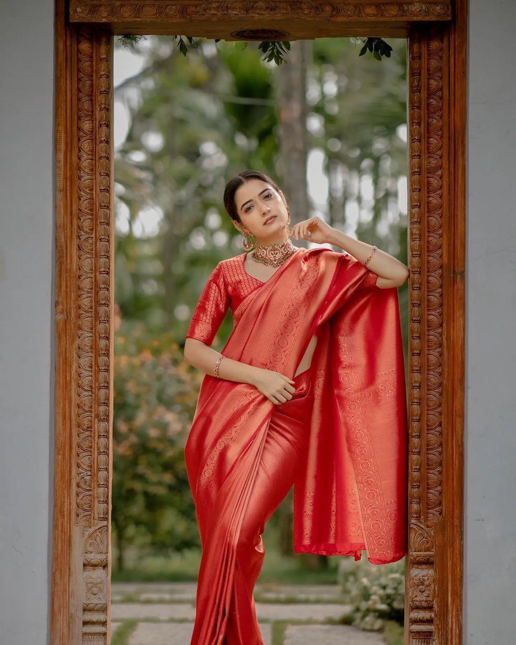 Beautiful Woven Design Soft Silk Kanjivaram by Icultuer