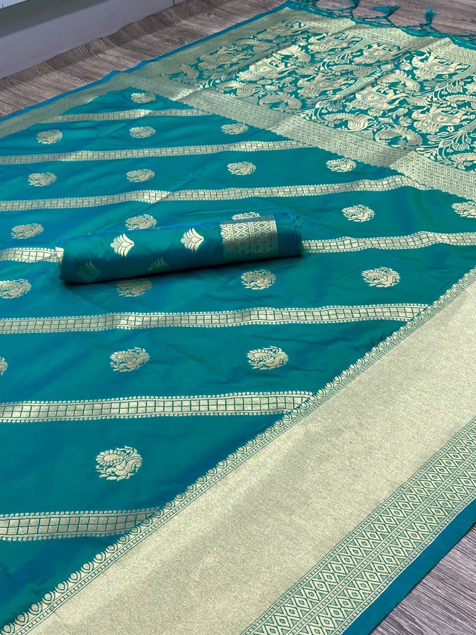 Wedding Wear Zari Woven Pure Banarasi Soft Silk by Icultuer