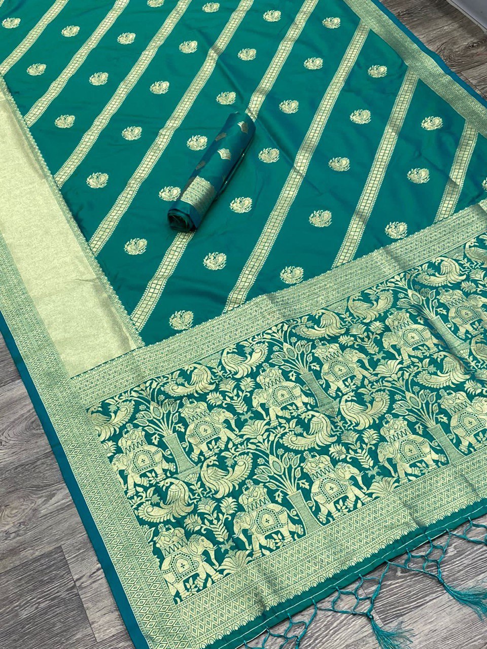 Wedding Wear Zari Woven Pure Banarasi Soft Silk by Icultuer