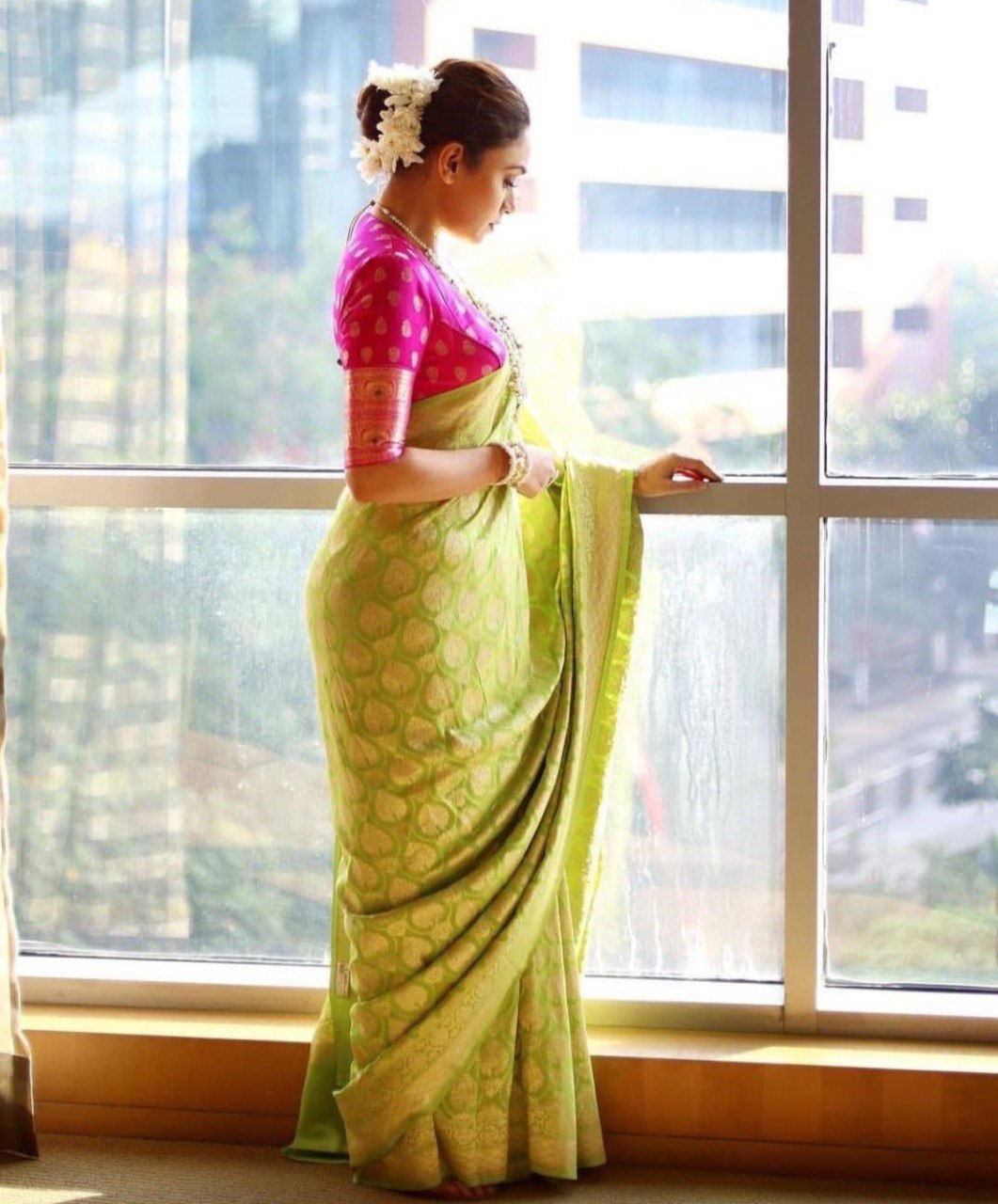 Green Zari Woven Design Kanjivaram Art Silk by Icultuer