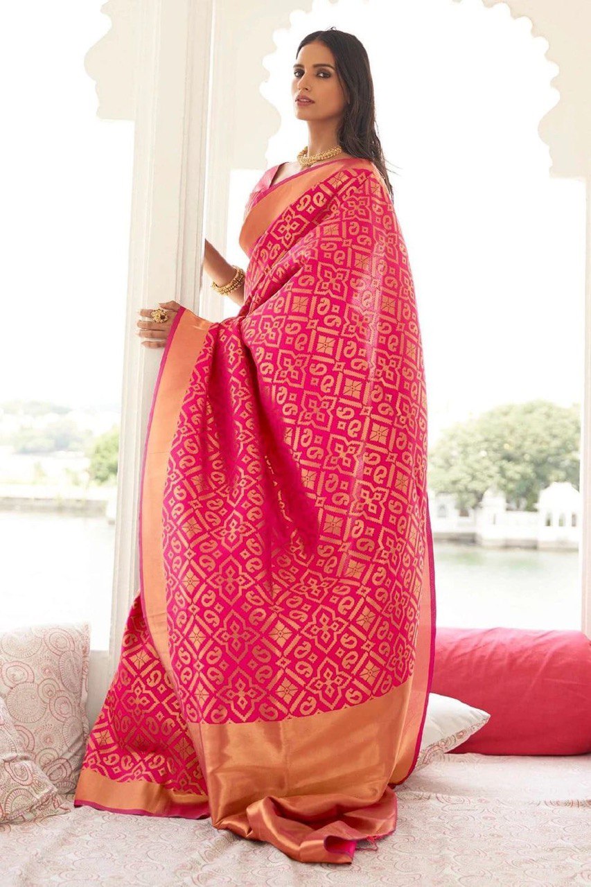Zari Woven Traditional Soft Silk Jacquard by Icultuer