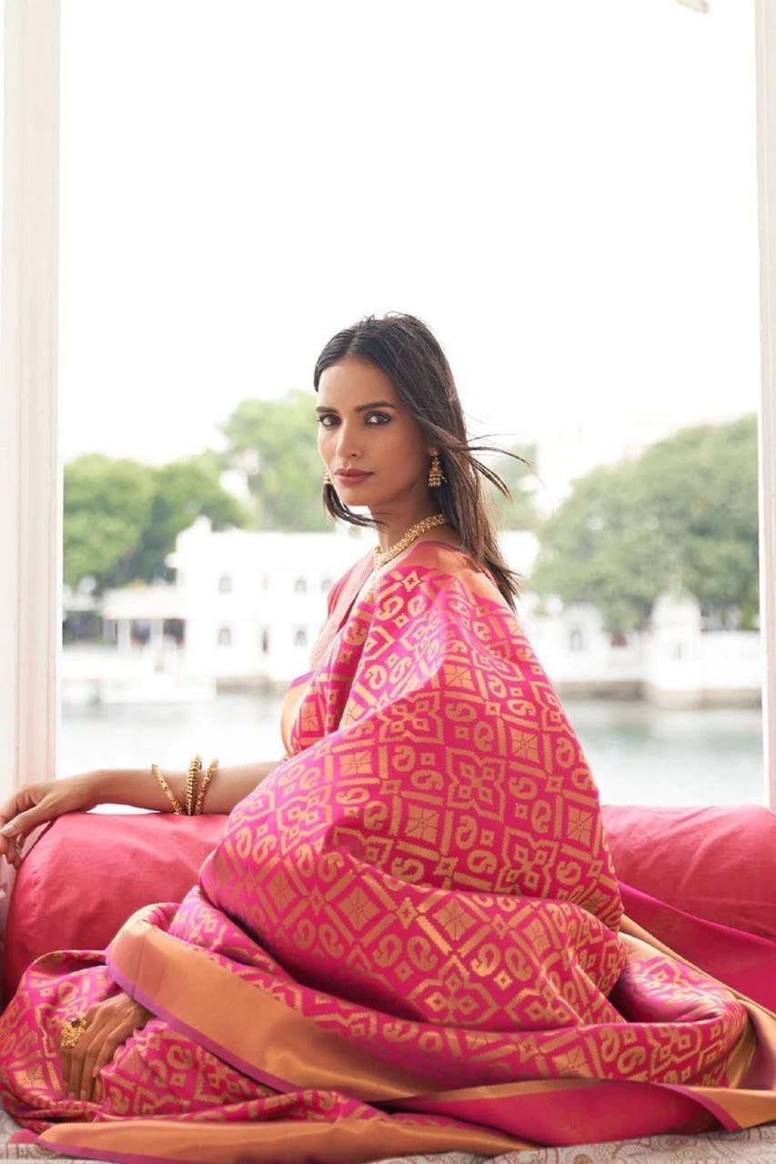 Zari Woven Traditional Soft Silk Jacquard by Icultuer