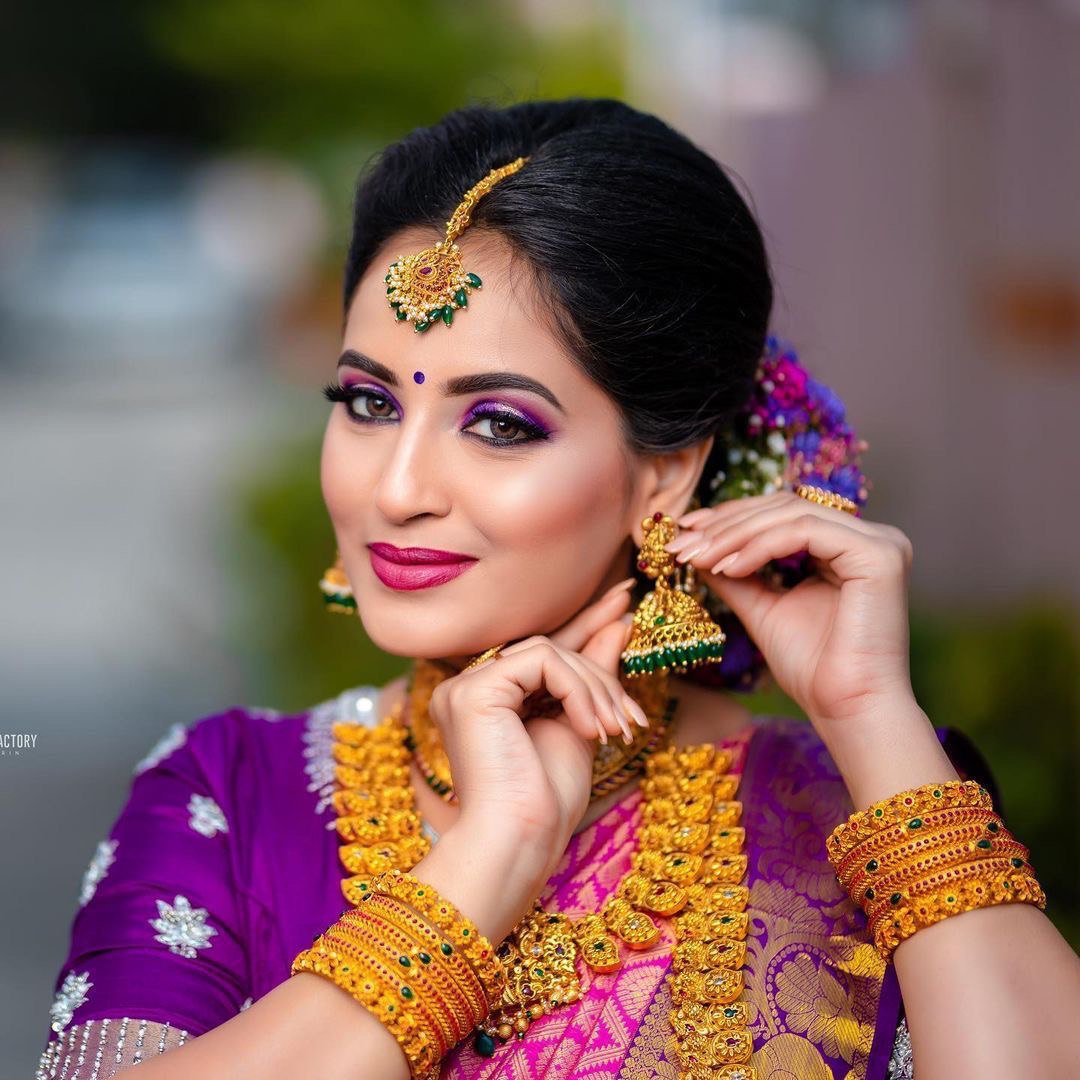 Pink & Purple Kanjivaram Pure Silk Blend by Icultuer