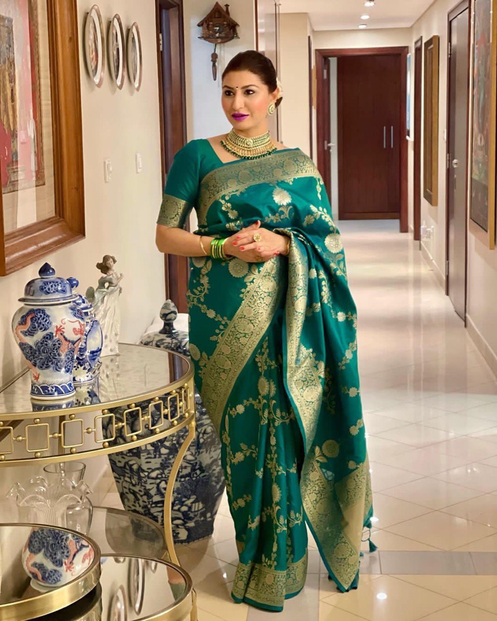 Green Zari Woven Design Kanjivaram Pure Art Silk by Icultuer