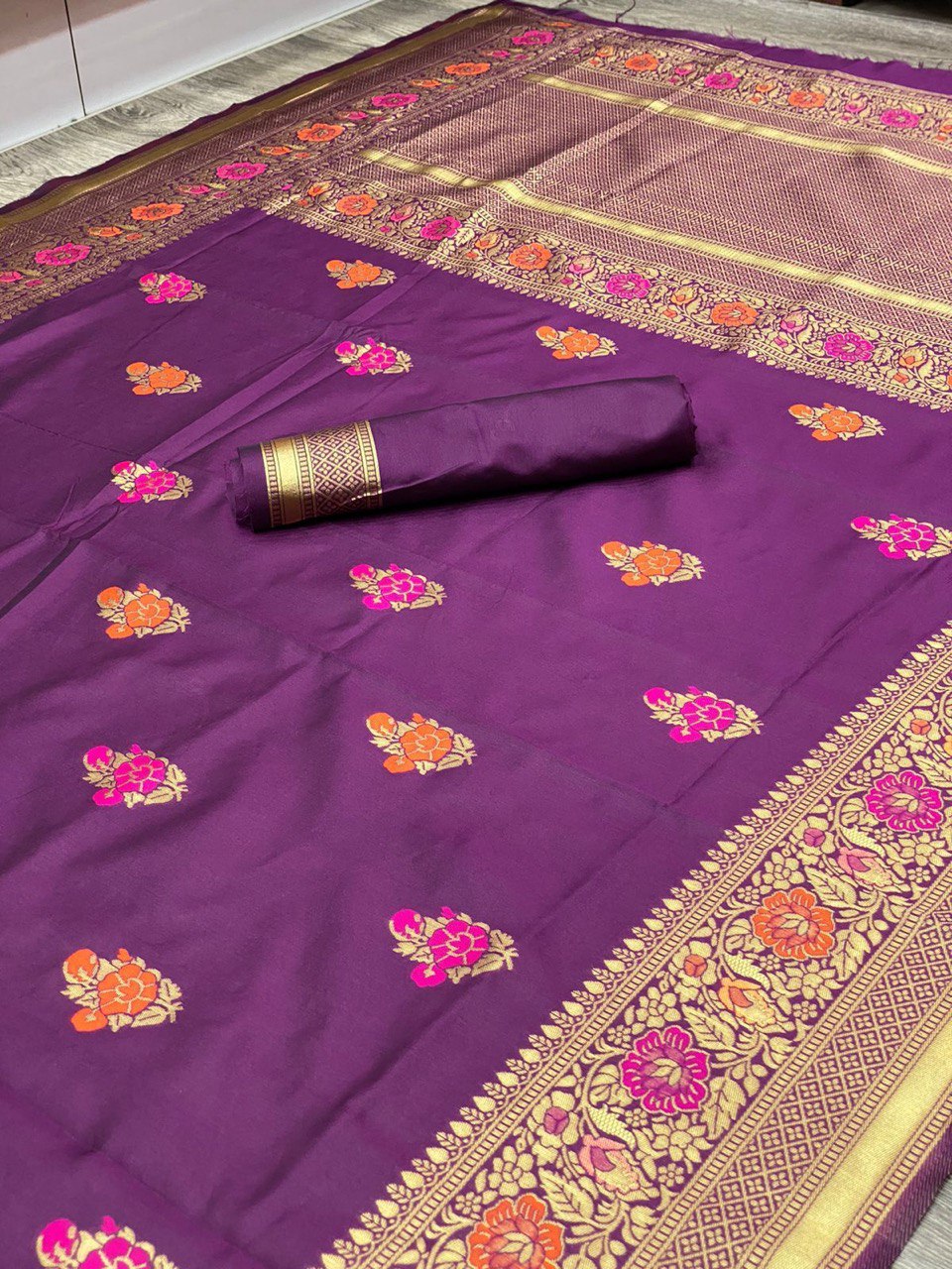 Wine Traditional Soft Silk Wedding by Icultuer