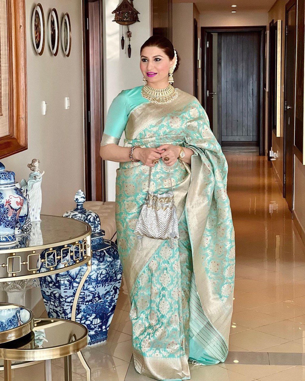 Green Woven Embellished Kanjivaram Pure Silk by Icultuer