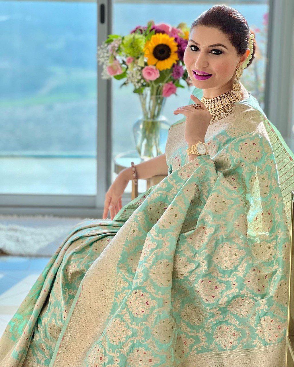 Green Woven Embellished Kanjivaram Pure Silk by Icultuer