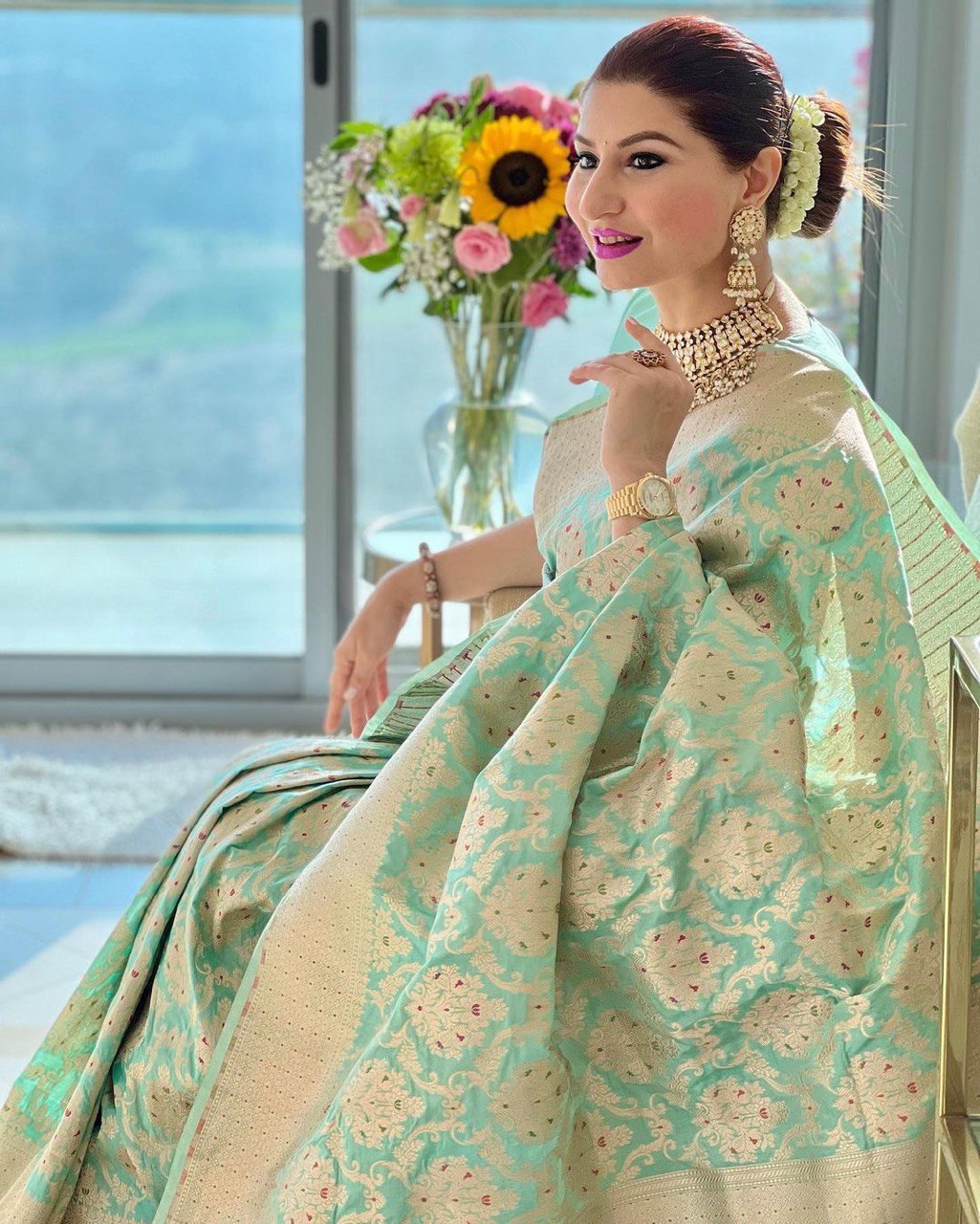 Green Woven Embellished Kanjivaram Pure Silk by Icultuer