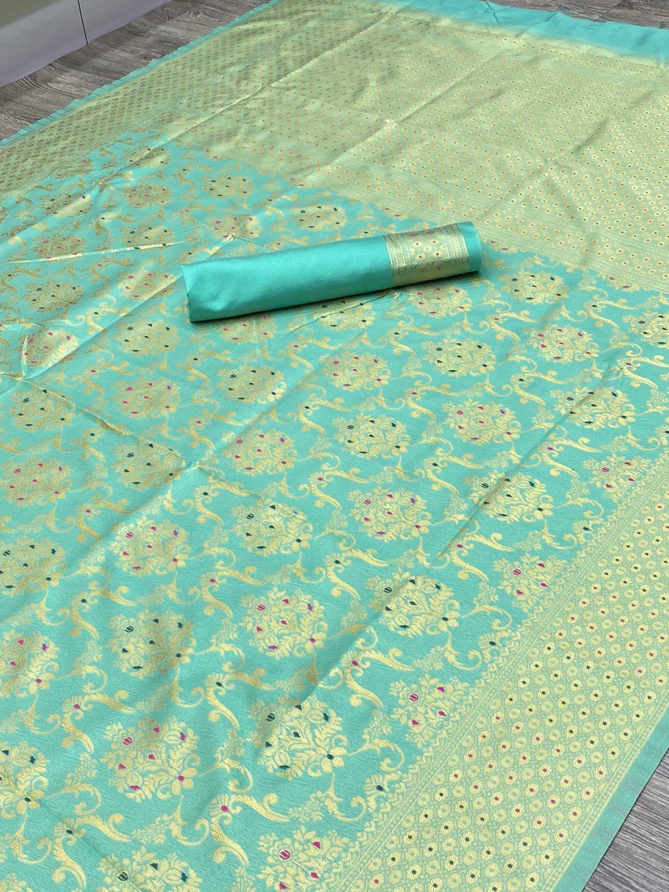 Green Woven Embellished Kanjivaram Pure Silk by Icultuer