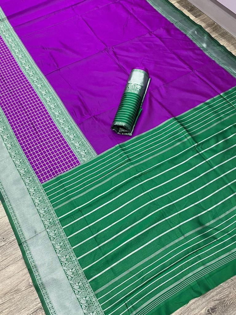 Purple Woven Design Soft Silk by Icultuer