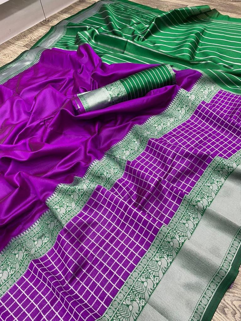 Purple Woven Design Soft Silk by Icultuer